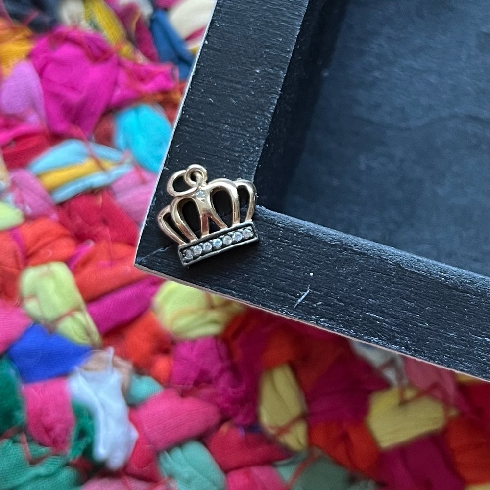 SILVER AND GOLD CROWN CHARM PENDANT